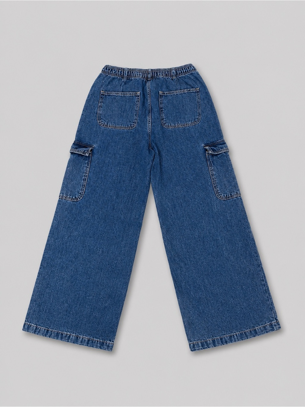 GAP Women's High Rise Wide Leg Cargo Jeans Size
Small Blue Denim Elastic - Picture 4 of 11